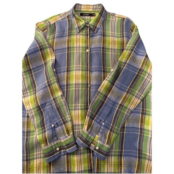 Lauren Ralph Lauren‎ XL Plaid Button Down Shirt Classic Fit Long Sleeve - Picture 2 of 4